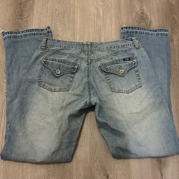 Angels y2k embroidered bedazzled butterfly jeans - Picture 3 of 7